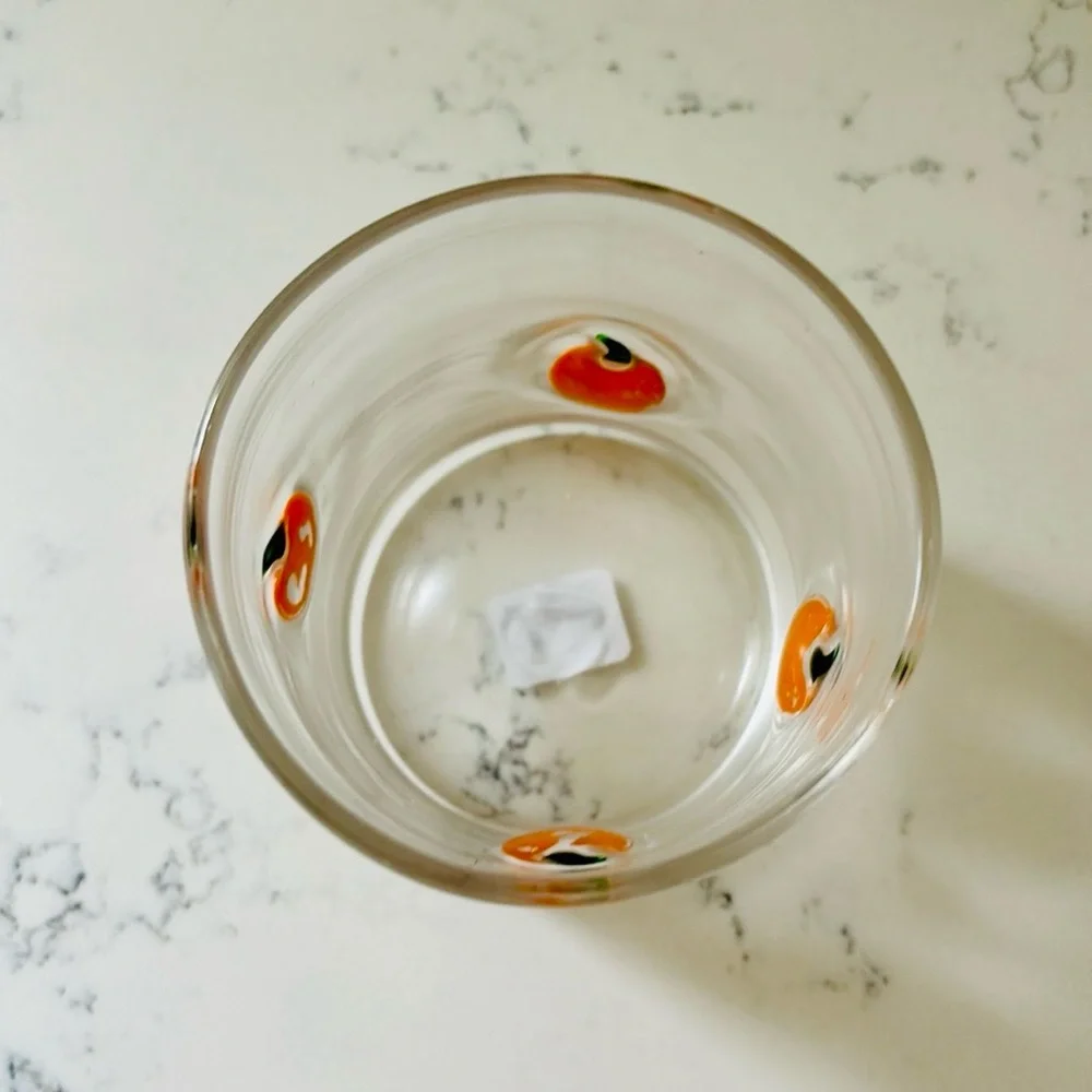 Crate&Barrel Halloween Pumpkin 🎃 Icon Double Old-Fashioned Glass